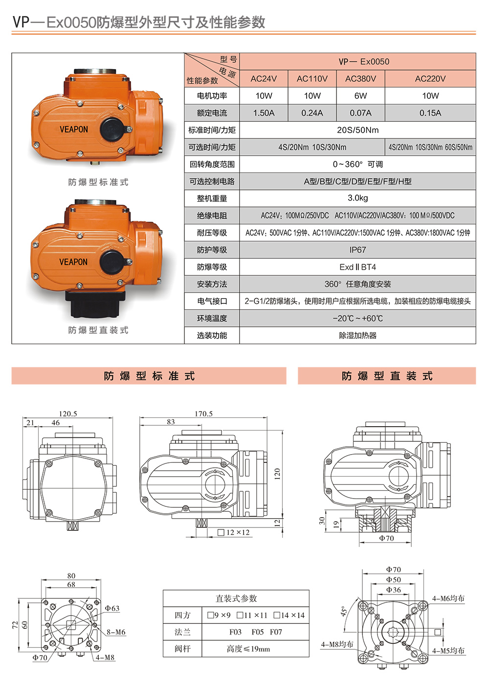 VEAPON電動(dòng)防爆執(zhí)行器選型