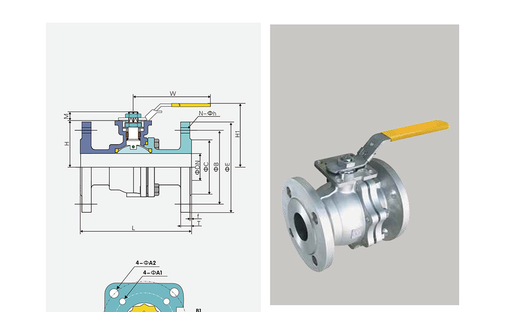 高溫球閥/不銹鋼法蘭球閥結構圖